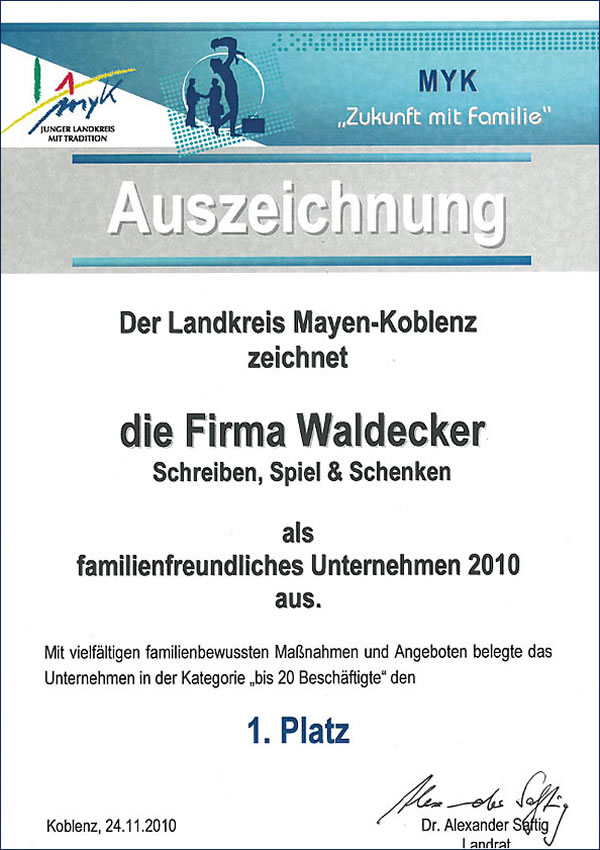 Familienfreundliches Unternehmen 2010