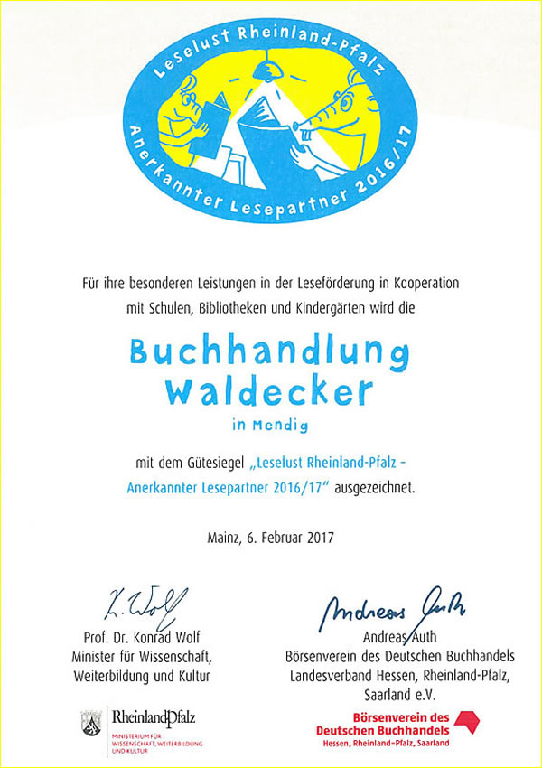 Gütesiegel Rheinland Pfalz 2016/ 2017